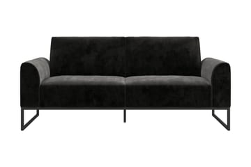 Gonxhe 2-seter Rektangulær Sovesofa 113x179 cm i Fløyel - Sort - Møbler - Sofaer - Sovesofaer - 2 seters sovesofa
