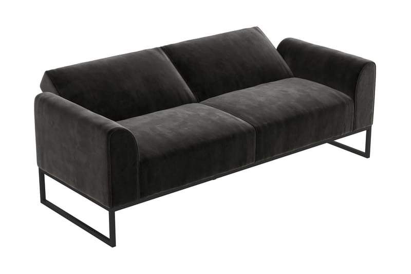 Gonxhe 2-seter Rektangulær Sovesofa 113x179 cm i Fløyel - Svart - Møbler - Sofaer - Sovesofaer - 2 seters sovesofa