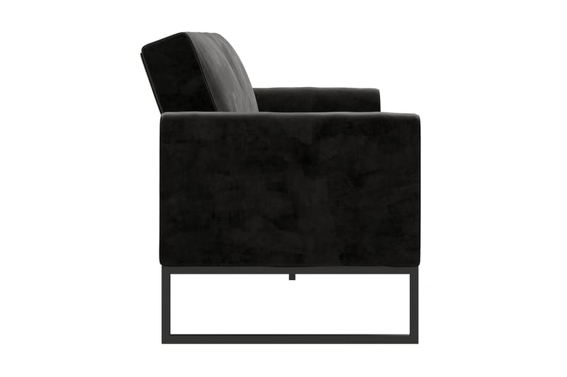 Gonxhe 2-seter Rektangulær Sovesofa 113x179 cm i Fløyel - Svart - Møbler - Sofaer - Sovesofaer - 2 seters sovesofa