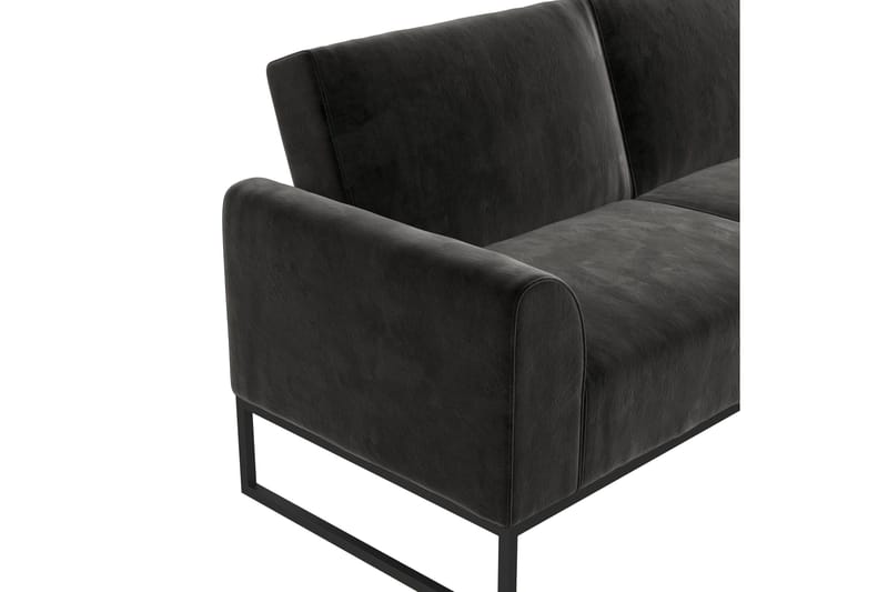 Gonxhe 2-seter Rektangulær Sovesofa 113x179 cm i Fløyel - Svart - Møbler - Sofaer - Sovesofaer - 2 seters sovesofa