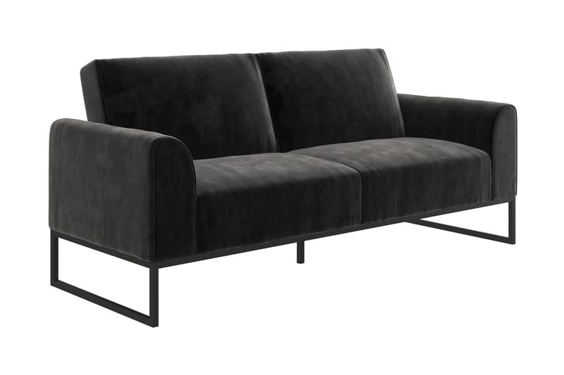 Gonxhe 2-seter Rektangulær Sovesofa 113x179 cm i Fløyel - Svart - Møbler - Sofaer - Sovesofaer - 2 seters sovesofa