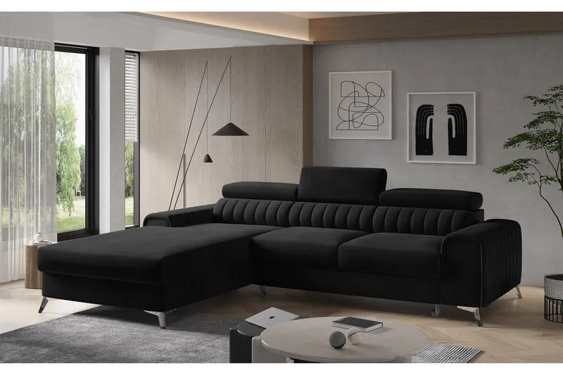 Grayson Divansofa Venstre, Svart