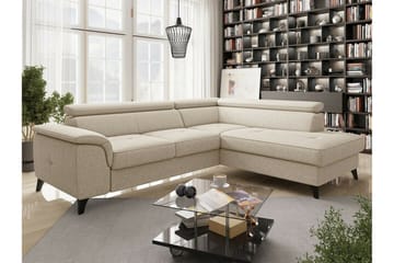 Graystone 3-seter Høyre Hjørnesovesofa med Oppbevaring i Stoff - Beige - Møbler - Sofaer - Sovesofaer - Langsgående sovesofa