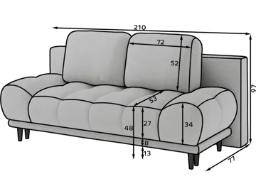 Guavio 2-seters Bubblig sovesofa med oppbevaring - Jaffray 30 - Møbler - Sofaer - Sovesofaer - 2 seters sovesofa