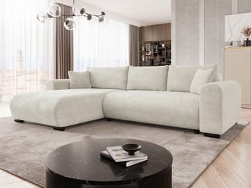 Handda 3-seters sovesofa med divan - beige - Møbler - Sofaer - Sovesofaer - Hjørnesovesofa