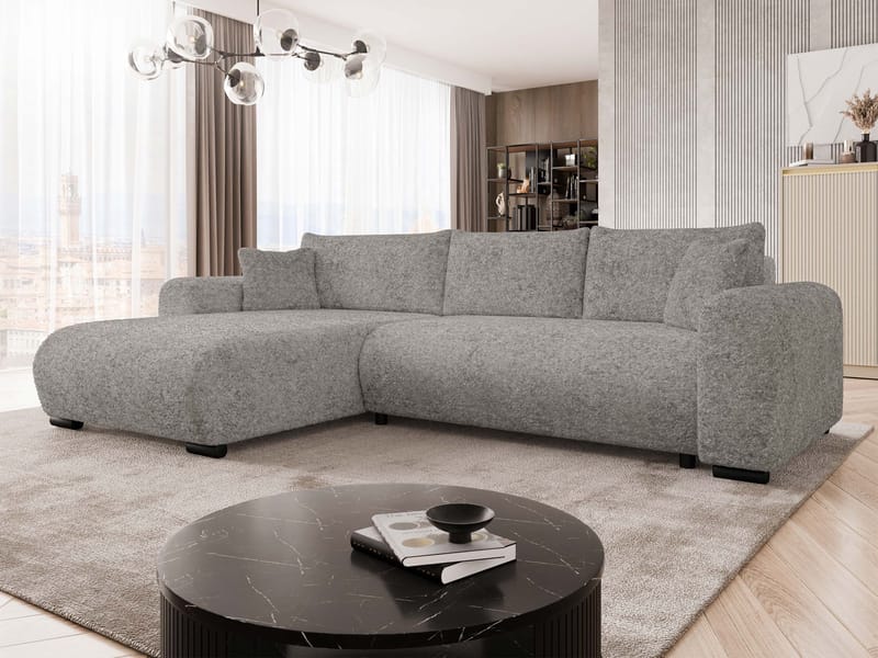 Handda 3-seters sovesofa med divan - grå - Møbler - Sofaer - Sovesofaer - Hjørnesovesofa