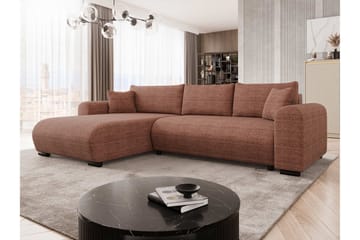 Handda 3-seters Venstrevendt Sovesofa med Sjeselong i Stoff - Rustbrun - Møbler - Sofaer - Sovesofaer - Sovesofa divan