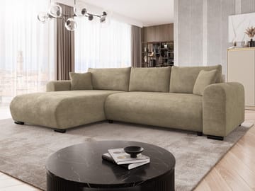 Handda 4-seters Sovesofa med Divan Venstre - Beige - Møbler - Sofaer - Sovesofaer - Hjørnesovesofa