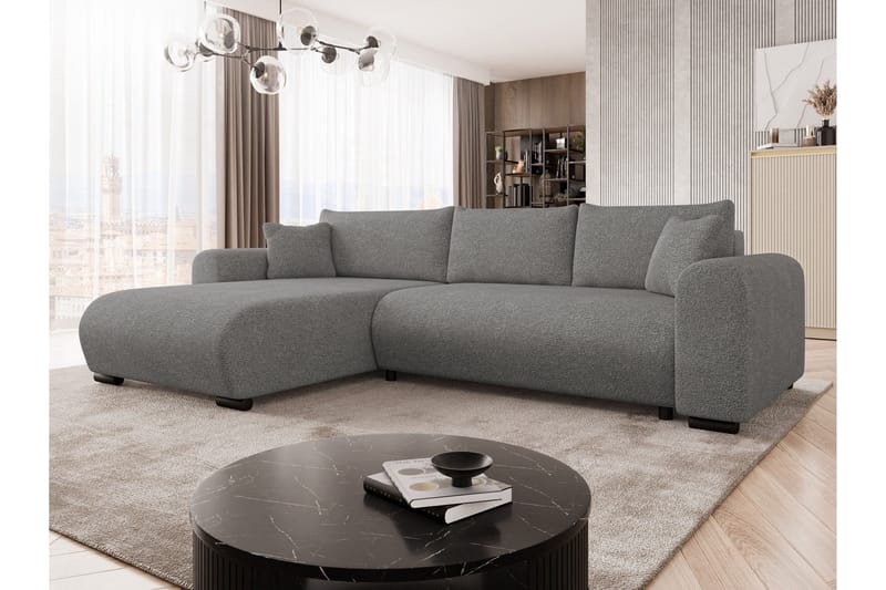 Handda Sovesofa med Sjeselong 3-seter - Grå - Møbler - Sofaer - Sovesofaer - Sovesofa divan