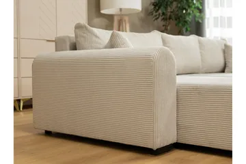 Handda Sovesofa med Sjeselong 3-seter i Bouclé - Beige - Møbler - Sofaer - Sovesofaer - Sovesofa divan
