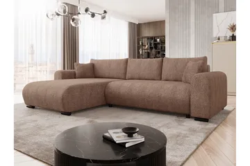 Handda Sovesofa med Sjeselong 3-seter i Bouclé - Rosa - Møbler - Sofaer - Sovesofaer - Sovesofa divan