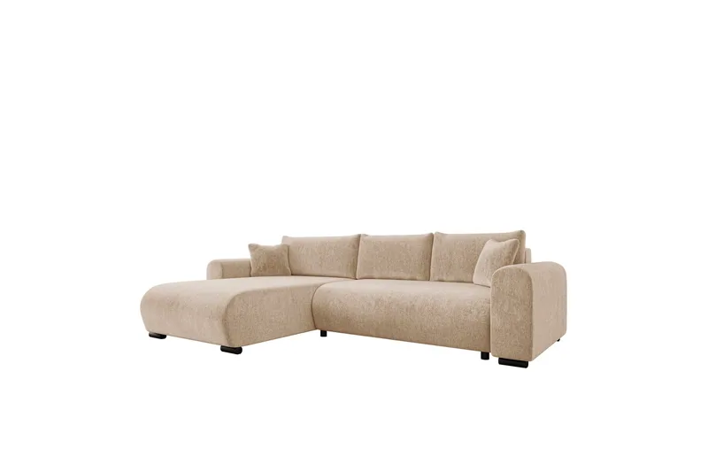 Handda Sovesofa med Sjeselong 3-seter i Chenille - Beige - Møbler - Sofaer - Sovesofaer - Sovesofa divan