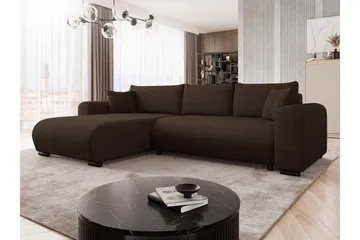 Handda Sovesofa med Sjeselong 3-seter i Manchester - Brun - Møbler - Sofaer - Sovesofaer - Sovesofa divan