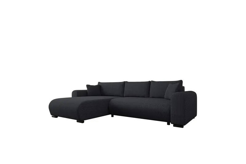 Handda Sovesofa med Sjeselong 3-seter i Manchester, Svart