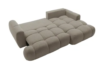 Handu Sovesofa med Sjeselong 3-seter i Bouclé - Beige - Møbler - Sofaer - Sovesofaer - Sovesofa divan