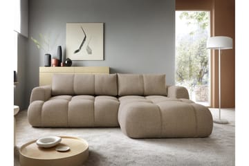 Handu Sovesofa med Sjeselong 3-seter i Bouclé - Brun - Møbler - Sofaer - Sovesofaer - Sovesofa divan