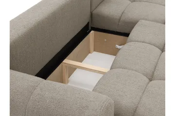 Handu Sovesofa med Sjeselong 3-seter i Bouclé - Grå - Møbler - Sofaer - Sovesofaer - Sovesofa divan