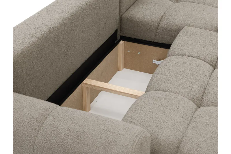 Handu Sovesofa med Sjeselong 3-seter i Bouclé - Mørkegrå - Møbler - Sofaer - Sovesofaer - Sovesofa divan