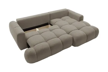 Handu Sovesofa med Sjeselong 3-seter i Bouclé - Mørkegrå - Møbler - Sofaer - Sovesofaer - Sovesofa divan