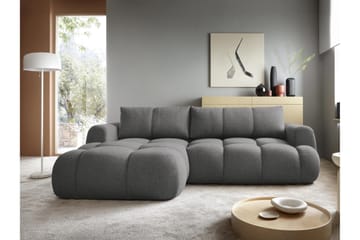 Handu Sovesofa med Sjeselong 3-seter i Bouclé - Mørkegrå - Møbler - Sofaer - Sovesofaer - Sovesofa divan