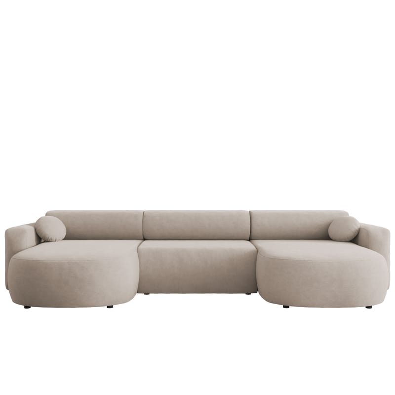 Hanish Sovesofa med dobbel sjeselong 5-seter - Beige - Møbler - Sofaer - Sovesofaer - U sovesofa