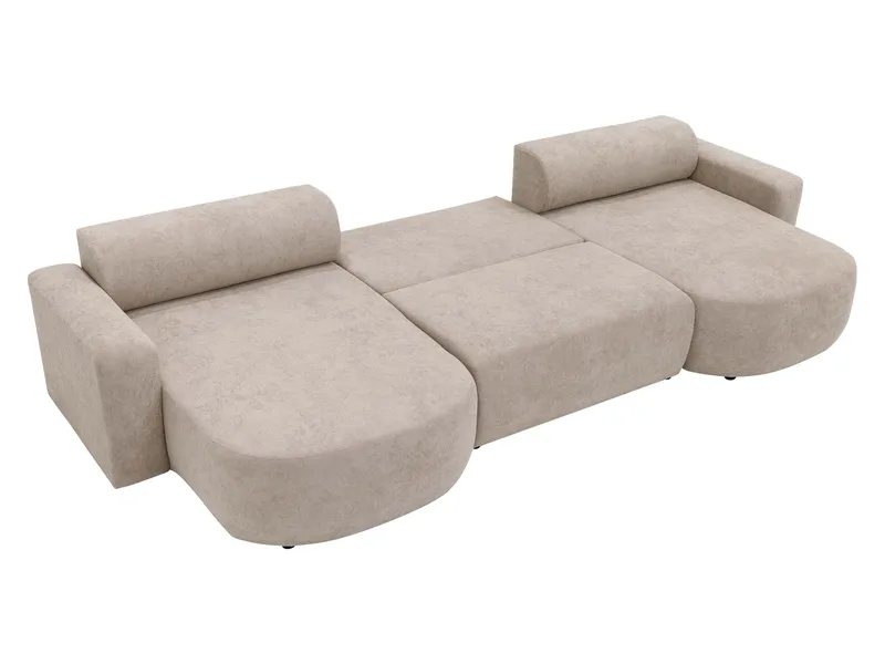 Hanish Sovesofa med dobbel sjeselong 5-seter - Hvit - Møbler - Sofaer - Sovesofaer - U sovesofa