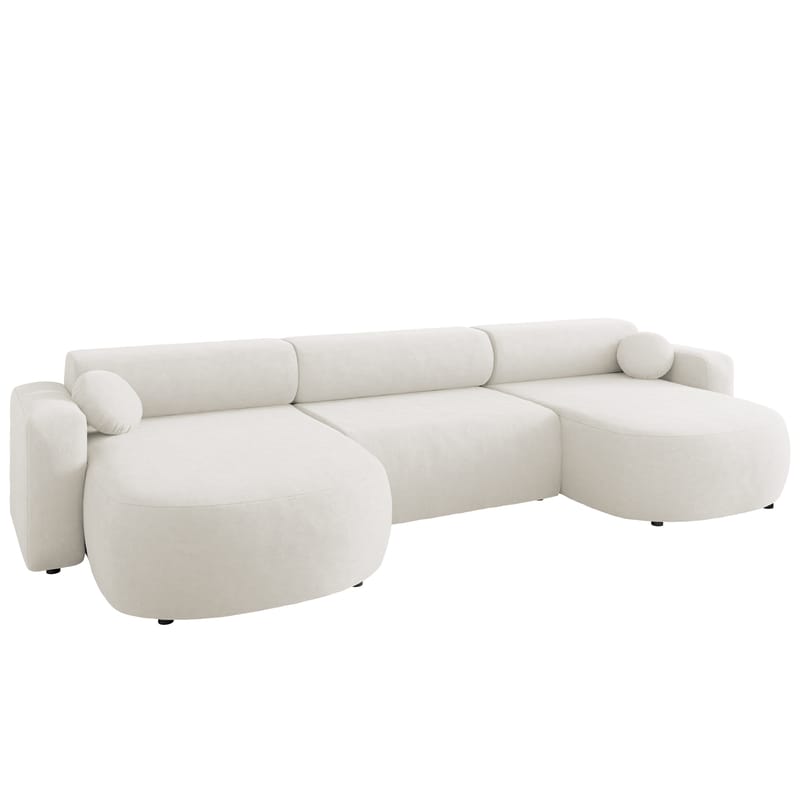 Hanish Sovesofa med dobbel sjeselong 5-seter - Hvit - Møbler - Sofaer - Sovesofaer - U sovesofa