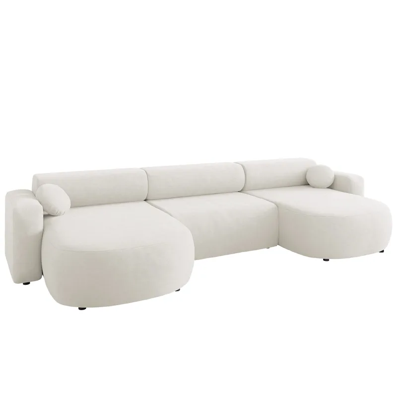 Hanish Sovesofa med dobbel sjeselong 5-seter, Hvit