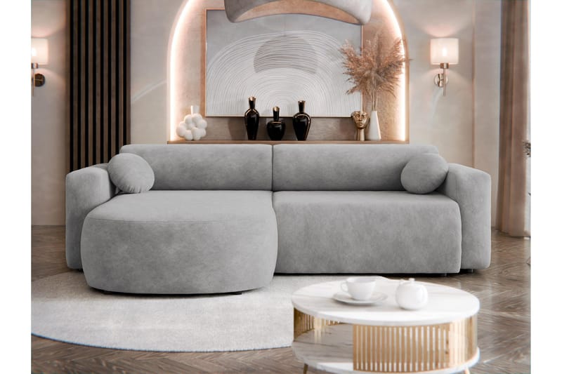 Hanish Sovesofa med Sjeselong 3-seter - Grå - Møbler - Sofaer - Sovesofaer - Sovesofa divan