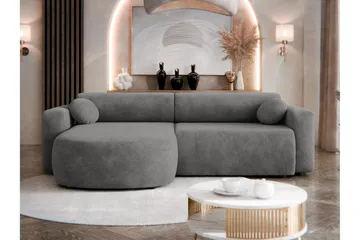 Hanish Sovesofa med Sjeselong 3-seter - Grå - Møbler - Sofaer - Sovesofaer - Sovesofa divan