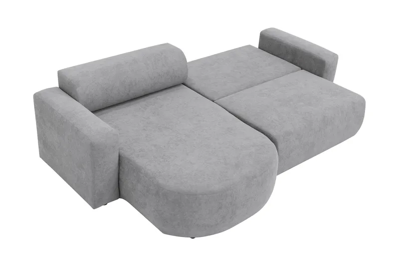 Hanish Sovesofa med Sjeselong 3-seter i Plysj - Beige - Møbler - Sofaer - Sovesofaer - Sovesofa divan