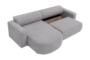 Hanish Sovesofa med Sjeselong 3-seter i Plysj - Beige - Møbler - Sofaer - Sovesofaer - Sovesofa divan