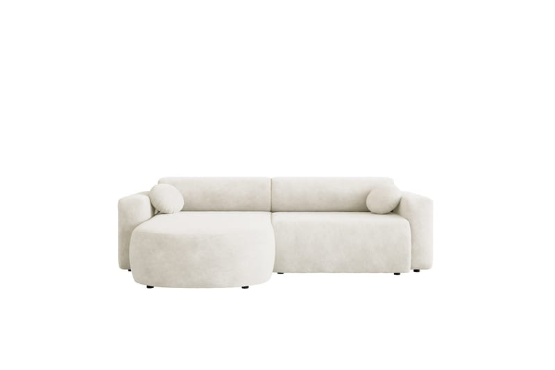 Hanish Sovesofa med Sjeselong 3-seter i Plysj, Beige