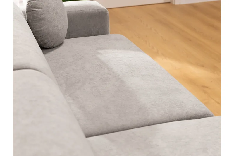 Hanish Sovesofa med Sjeselong 3-seter i Plysj - Beige - Møbler - Sofaer - Sovesofaer - Sovesofa divan