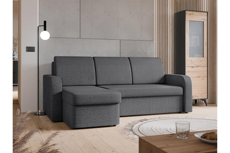 Hardev Sovesofa med Sjeselong 3-seter - Grå - Møbler - Sofaer - Sovesofaer - Sovesofa divan