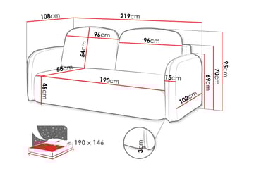Hemanti Sovesofa 2-Seter - Hvit - Møbler - Sofaer - Sovesofaer - 2 seters sovesofa