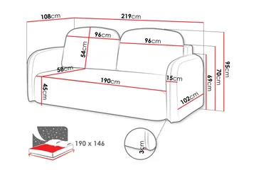 Hemanti Sovesofa 2-Seter - Hvit - Møbler - Sofaer - Sovesofaer - 2 seters sovesofa