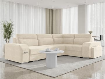 hjørnesofa Alvares Nazar 225.01 Høyrevendt - Beige - Møbler - Sofaer - Sovesofaer - Hjørnesovesofa
