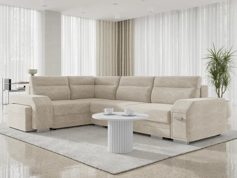 hjørnesofa Alvares Nazar 225.02 Venstrevendt - Beige - Møbler - Sofaer - Sovesofaer - Hjørnesovesofa