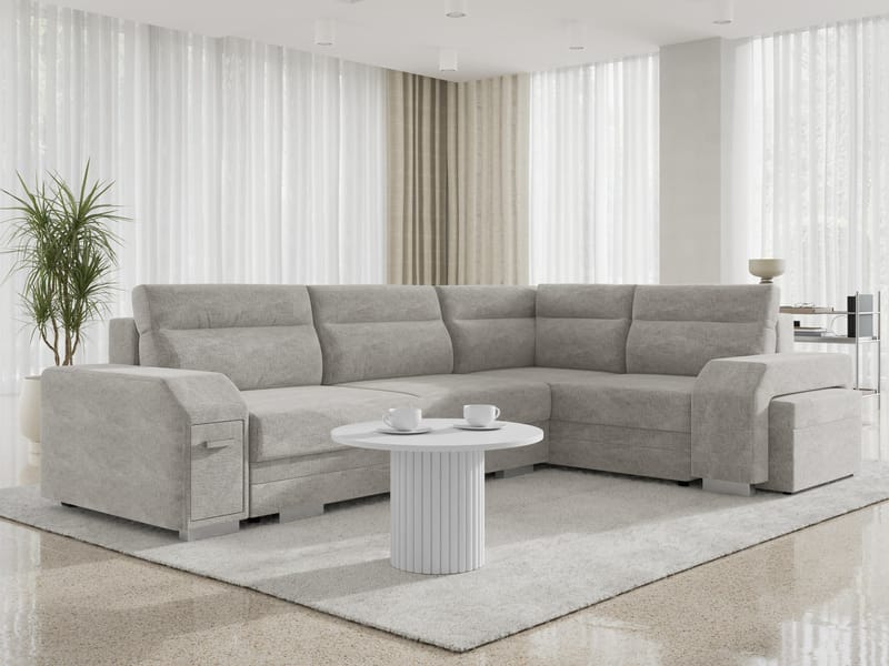 hjørnesofa Alvares Nazar 225.03 Høyrevendt - Grå - Møbler - Sofaer - Sovesofaer - Hjørnesovesofa