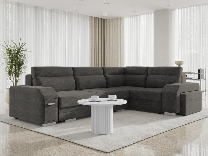hjørnesofa Alvares Nazar 225.06 Høyrevendt - Grå - Møbler - Sofaer - Sovesofaer - Hjørnesovesofa