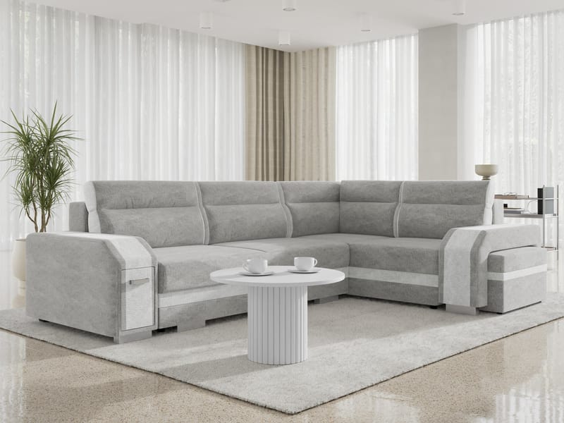 hjørnesofa Assan Nazar 225.05 + Nazar 225.04 Høyrevendt - grå - Møbler - Sofaer - Sovesofaer - Hjørnesovesofa