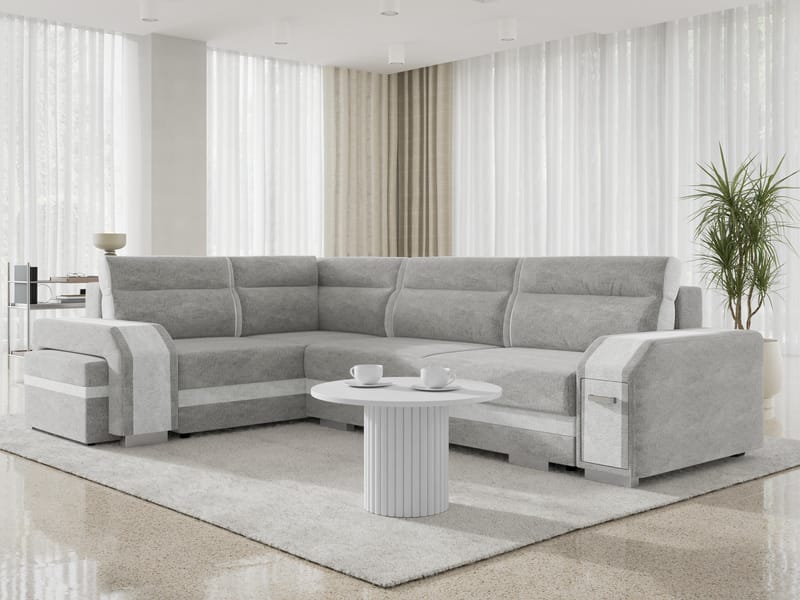 hjørnesofa Assan Nazar 225.05 + Nazar 225.04 Venstrevendt - grå - Møbler - Sofaer - Sovesofaer - Hjørnesovesofa