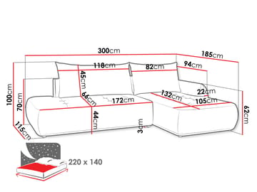 hjørnesofa Bueno Cruz 80 Venstrevendt - Grå - Møbler - Sofaer - Sovesofaer - Forovervendt sovesofa