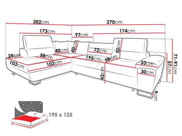 hjørnesofa Cotere Poso 03 Venstrevendt - Møbler - Sofaer - Sovesofaer - Hjørnesovesofa