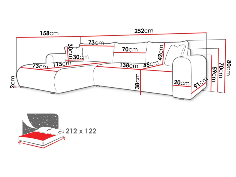 hjørnesofa Eliwo Poso 03 - Møbler - Sofaer - Sovesofaer - Hjørnesovesofa