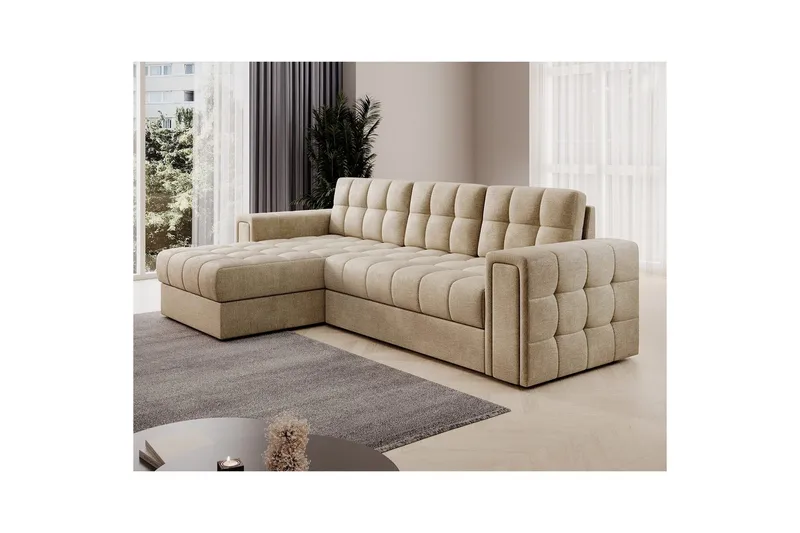Hjørnesofa Eltap Blenvi 260x150x82 cm - Monolith 09, Beige - Møbler - Sofaer - Sovesofaer - Sovesofa divan