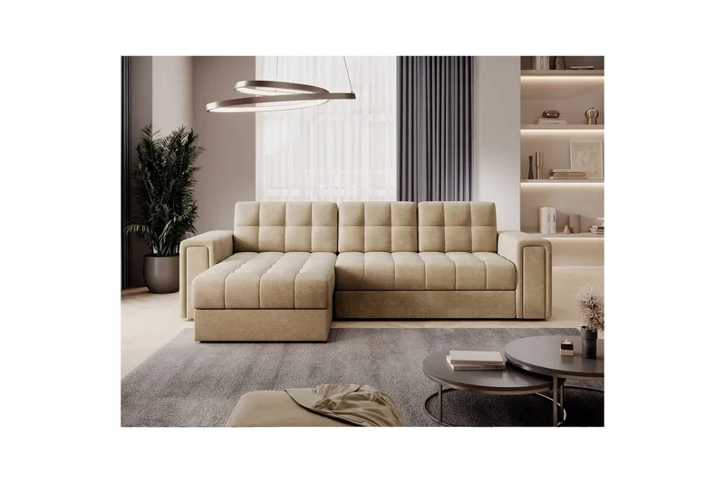 Hjørnesofa Eltap Blenvi 260x150x82 cm - Monolith 09, Beige - Møbler - Sofaer - Sovesofaer - Sovesofa divan