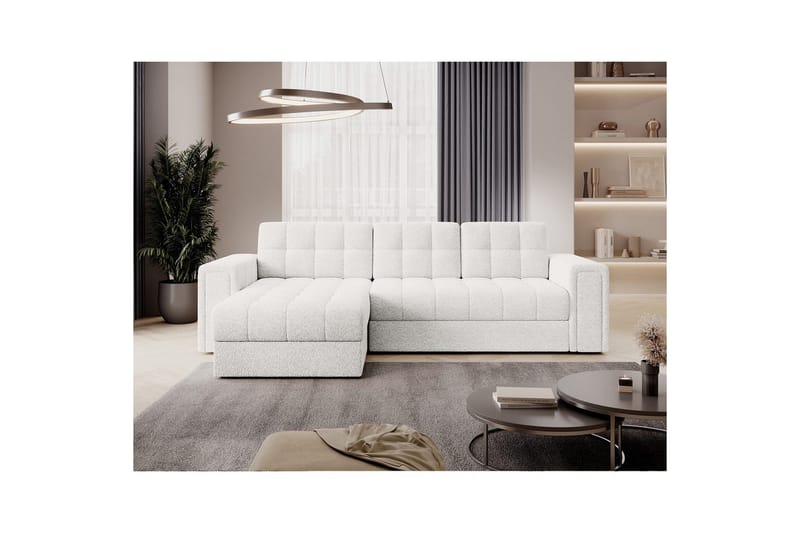 Hjørnesofa Eltap Blenvi 260x150x82 cm - Royal 01, Hvit - Møbler - Sofaer - Sovesofaer - Sovesofa divan