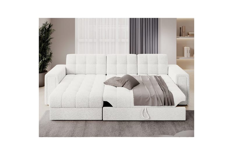 Hjørnesofa Eltap Blenvi 260x150x82 cm - Royal 01, Hvit - Møbler - Sofaer - Sovesofaer - Sovesofa divan
